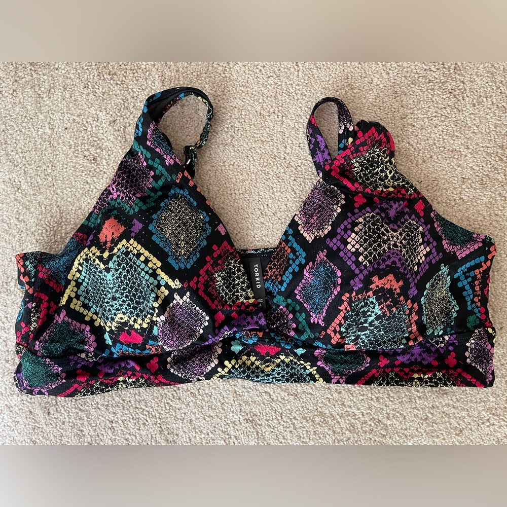 Multicolor Snakeskin Bikini Top